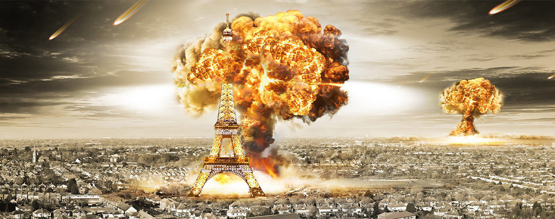 explosion au pied de la tour effeil à Paris, le peuple se soulève